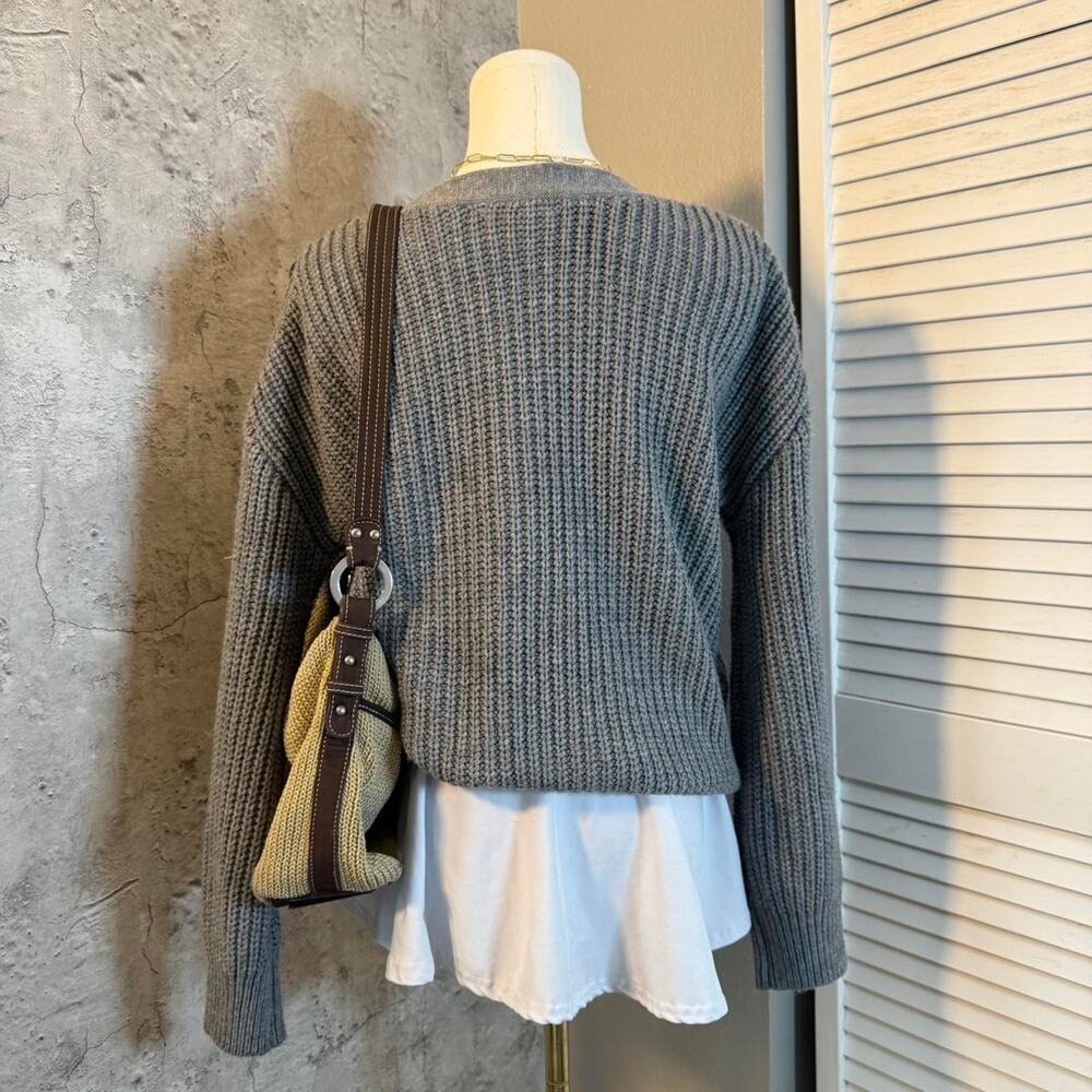 Grey Time And Tru Sweater With Buttons - image 5